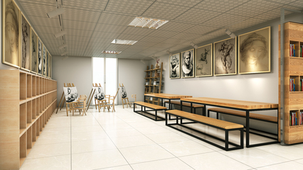 丰台二中艺术楼文化走廊 构筑校园文化艺术交流的桥梁